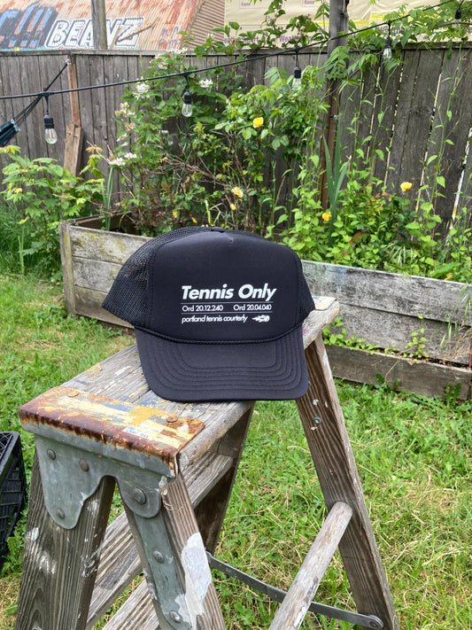 'Tennis Only' Ordinance Trucker Hat Black