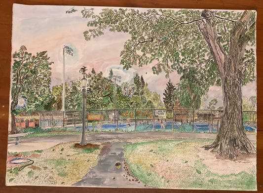 Watercolor Print: Late Summer at Irving Park by Mason Parker